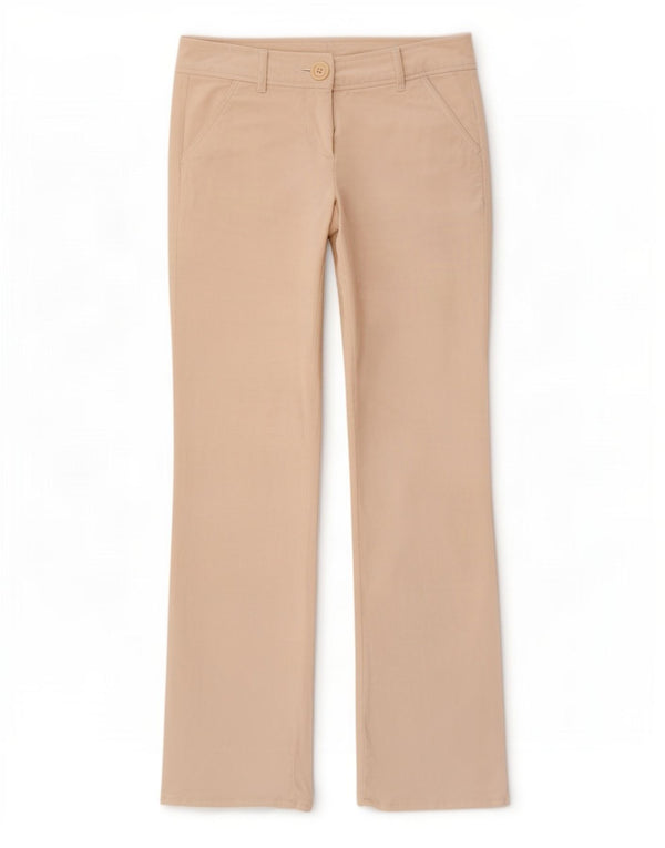 Pantaloni drepti din velur pentru femei Benetton IT 40 Medium W30 L31 Bej