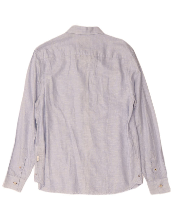 Ted Baker Camicia da uomo vestibilità regolare taglia 3 lino blu medio