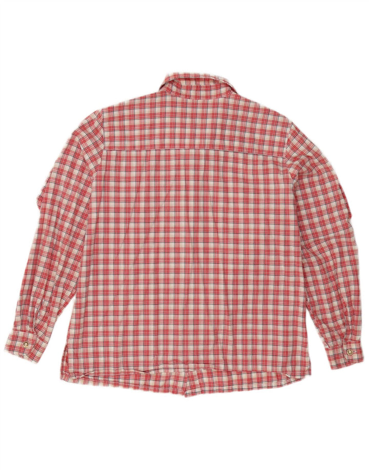 Camicia da donna vintage UK 16 cotone a quadri rossi grandi