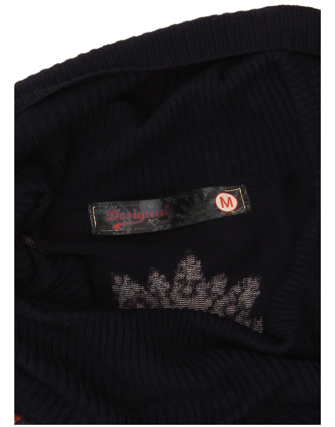 Desigual Womens Oversized Graphic Jumper Dress UK 14 Medium Navy Blue