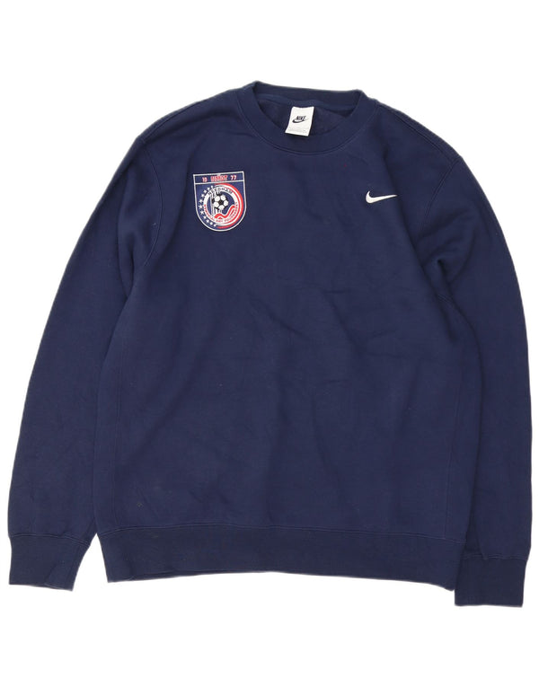 Ανδρικό γραφικό φούτερ Nike Jumper Μεγάλο μπλε ναυτικό βαμβακερό Sports