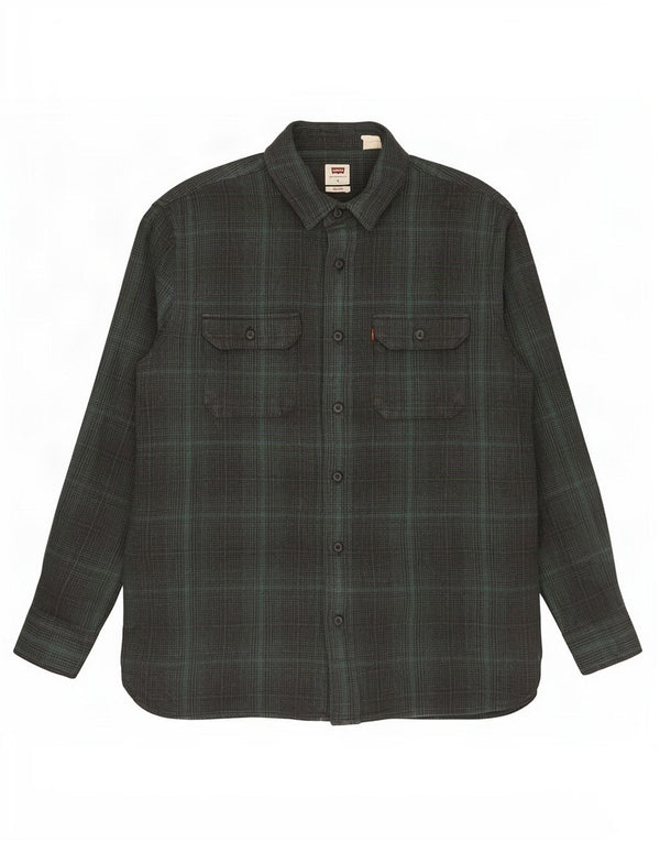 Camisa Levi's Relaxed De Franela De Algodón A Cuadros Verdes Grandes