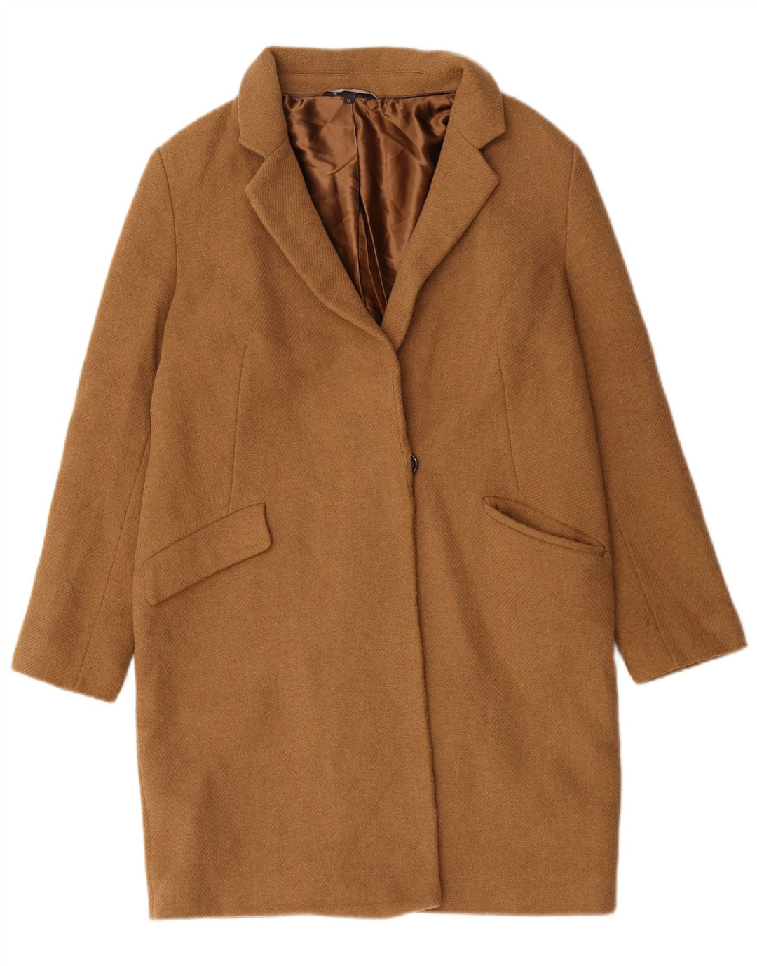 Marks & Spencer Damen Übergroßer Mantel UK 10 Small Beige Wolle