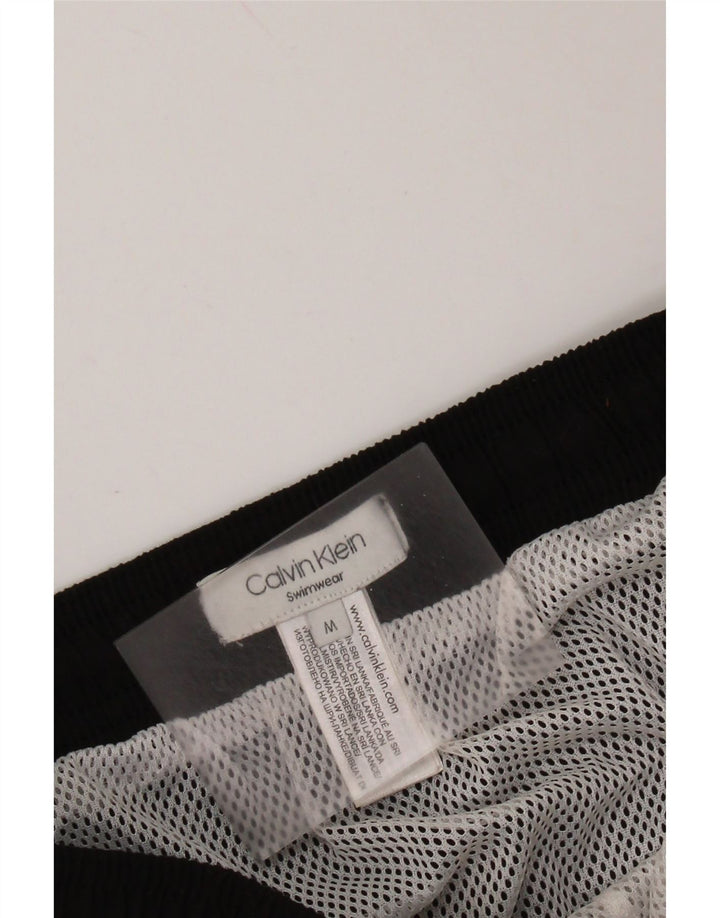 CALVIN KLEIN Pantaloncini da bagno con grafica da donna UK 14 Poliestere nero medio