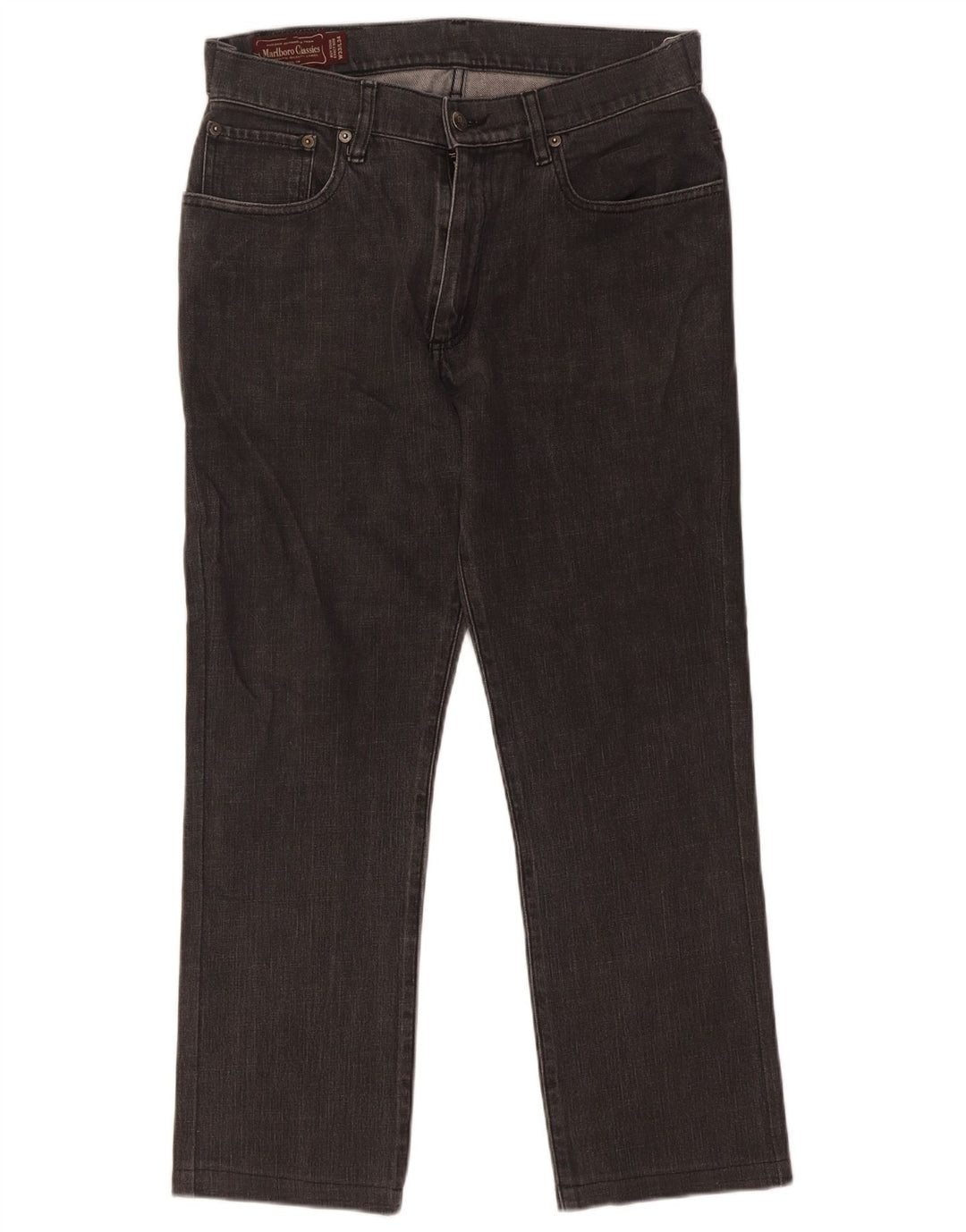 Marlboro Classics Mens Straight Jeans W33 L27 Black Cotton
