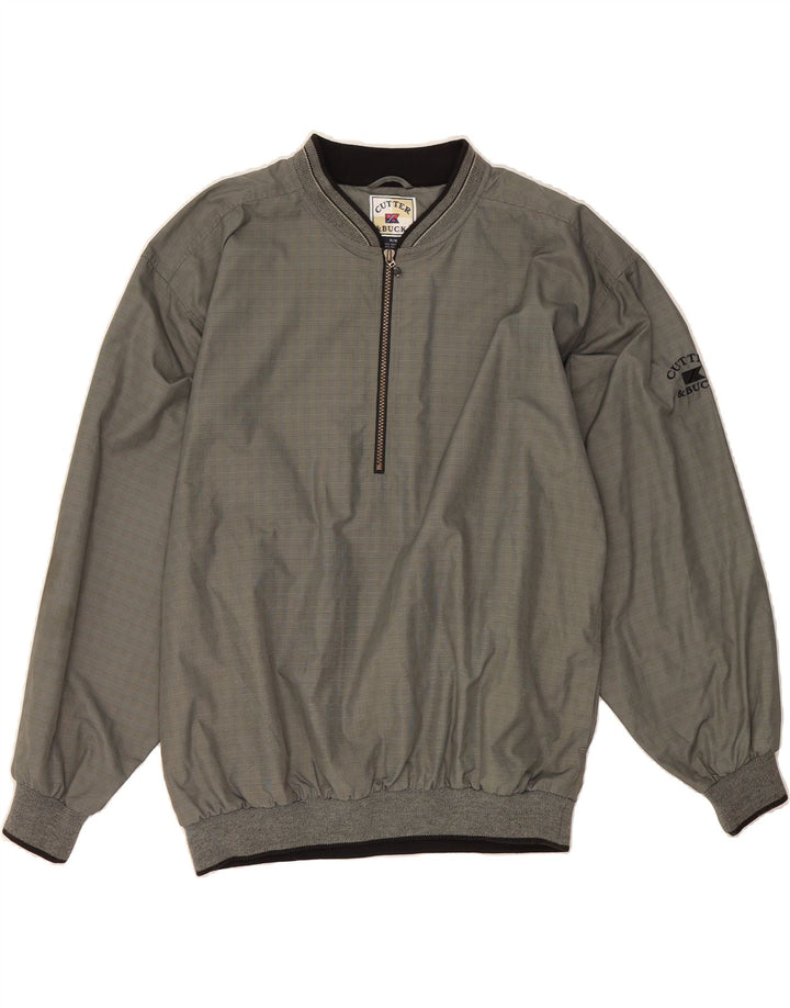 CUTTER & BUCK Mens Bomber Jacket UK 38 Medium Grey Check Polyester Vintage Cutter & Buck and Second-Hand Cutter & Buck from Messina Hembry 