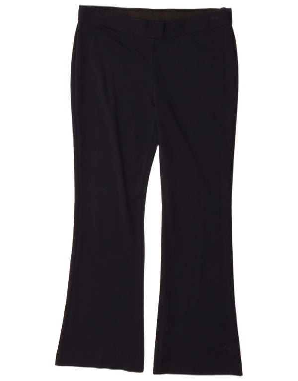 Marks & Spencer Womens Flare Trousers UK 14 Large W34 L31 Navy Blue Viscose