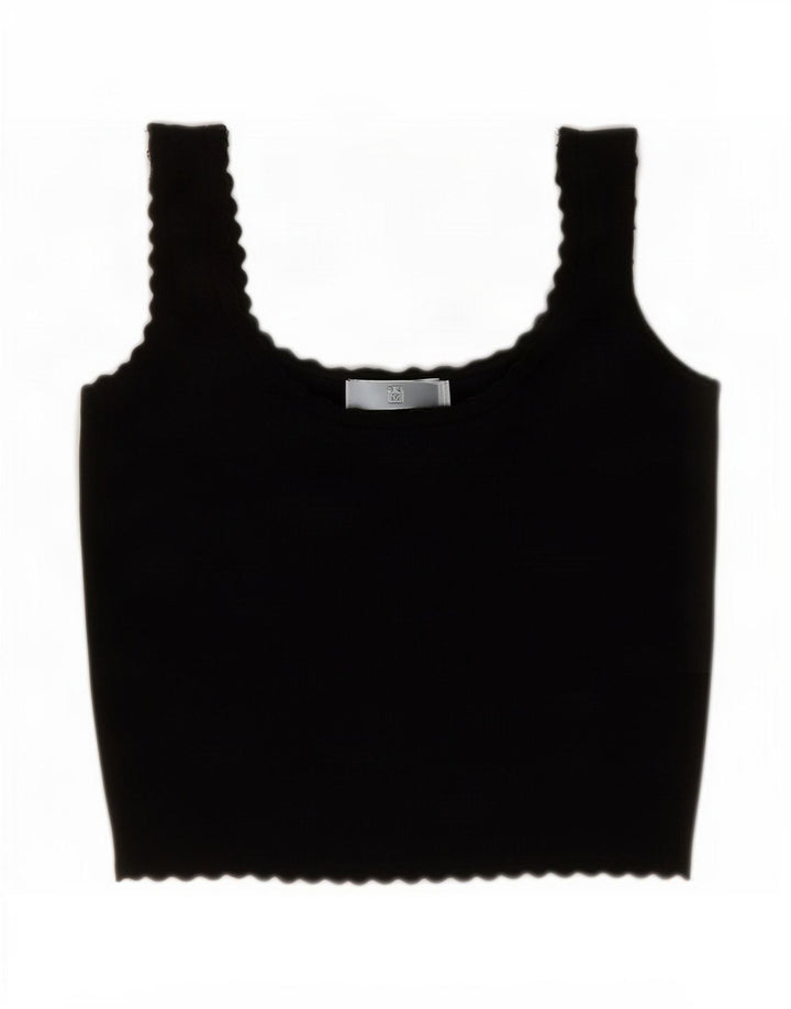 Zara Womens Crop Cami Top UK 12 Medium Black