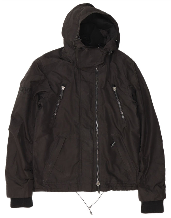Superdry Chaqueta cortavientos con capucha para hombre UK 36 Small Poliéster negro