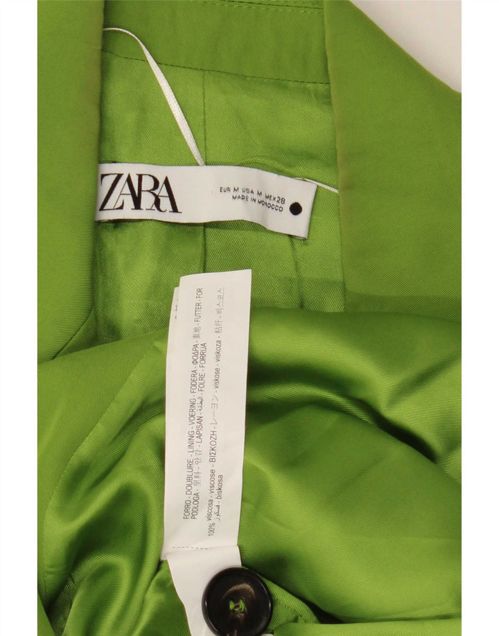 Zara Womens Sleeveless Double Breasted Blazer Jacket UK 14 Medium Green