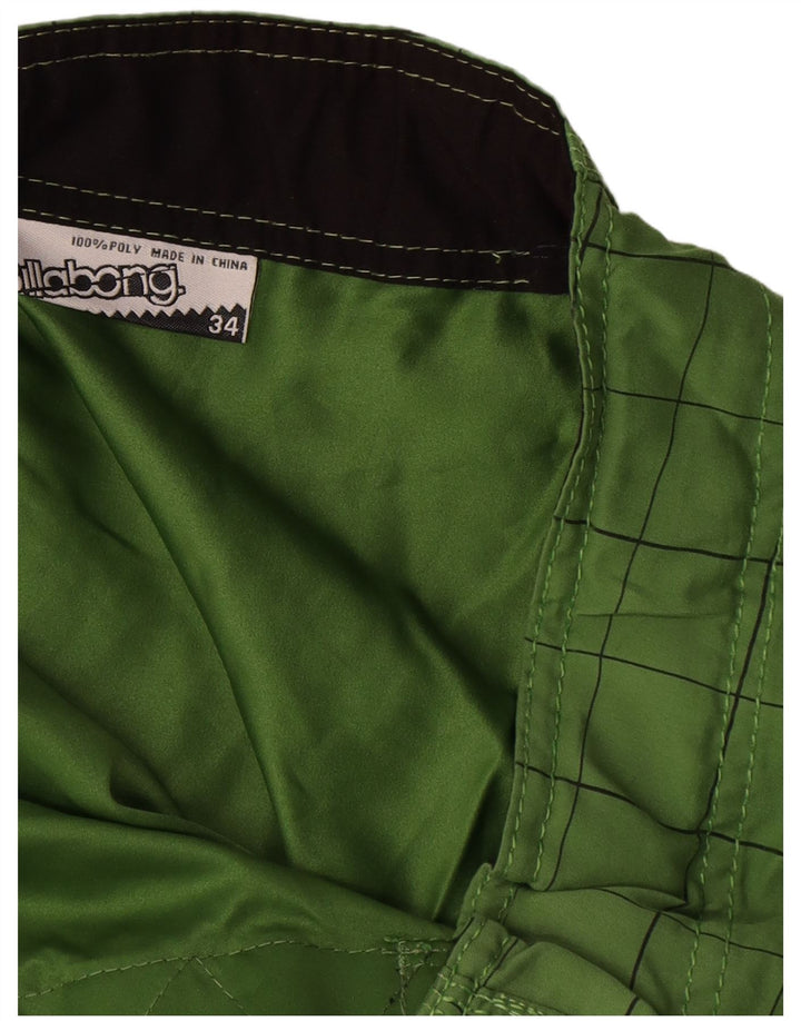 Billabong Herren Badeshorts mit Grafik, groß, grün kariert, Polyester