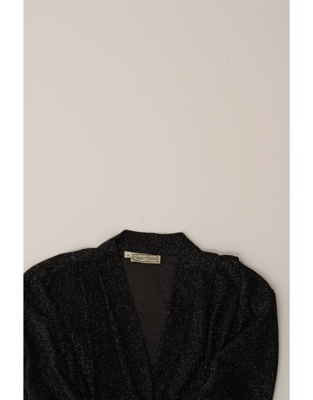 GIULIA GALANTI Womens Oversized Bodysuit UK 14 Medium Black Flecked Vintage Giulia Galanti and Second-Hand Giulia Galanti from Messina Hembry 