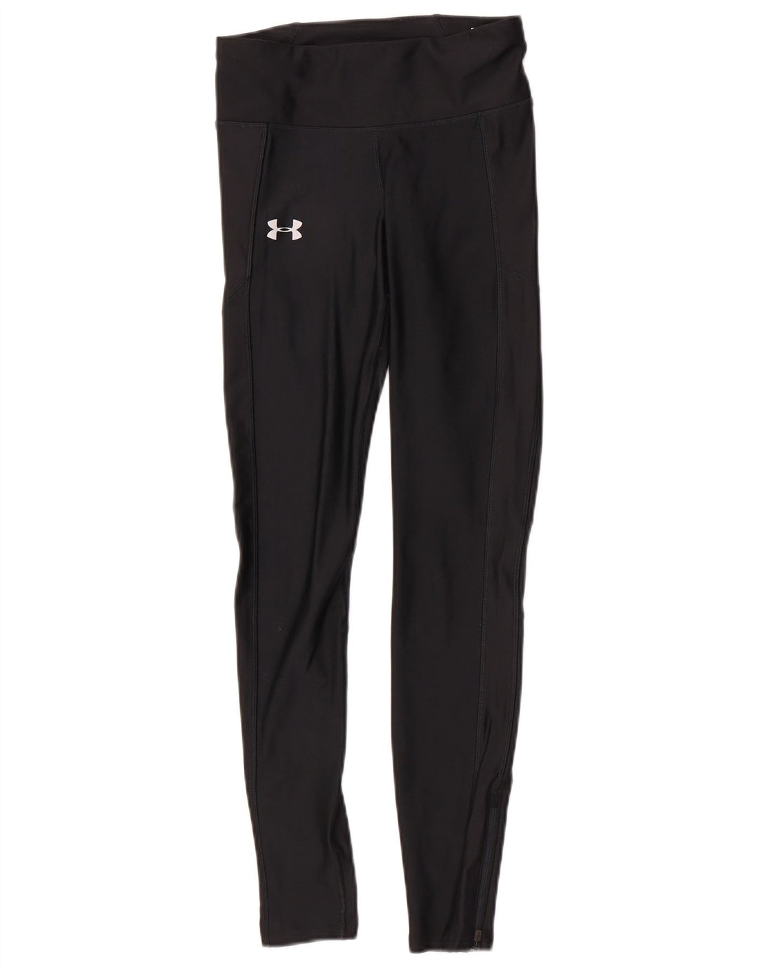 Under Armour Dame Compression Leggings UK 10 Small Black Polyester Sports