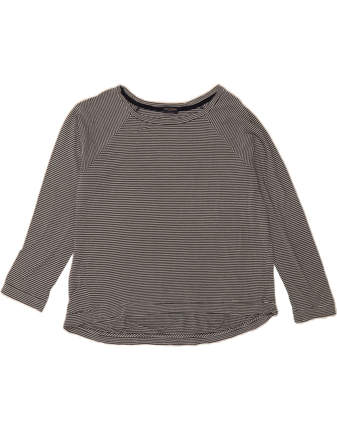 PAUL & SHARK Womens Top Long Sleeve UK 14 Large Black Striped Vintage Paul & Shark and Second-Hand Paul & Shark from Messina Hembry 