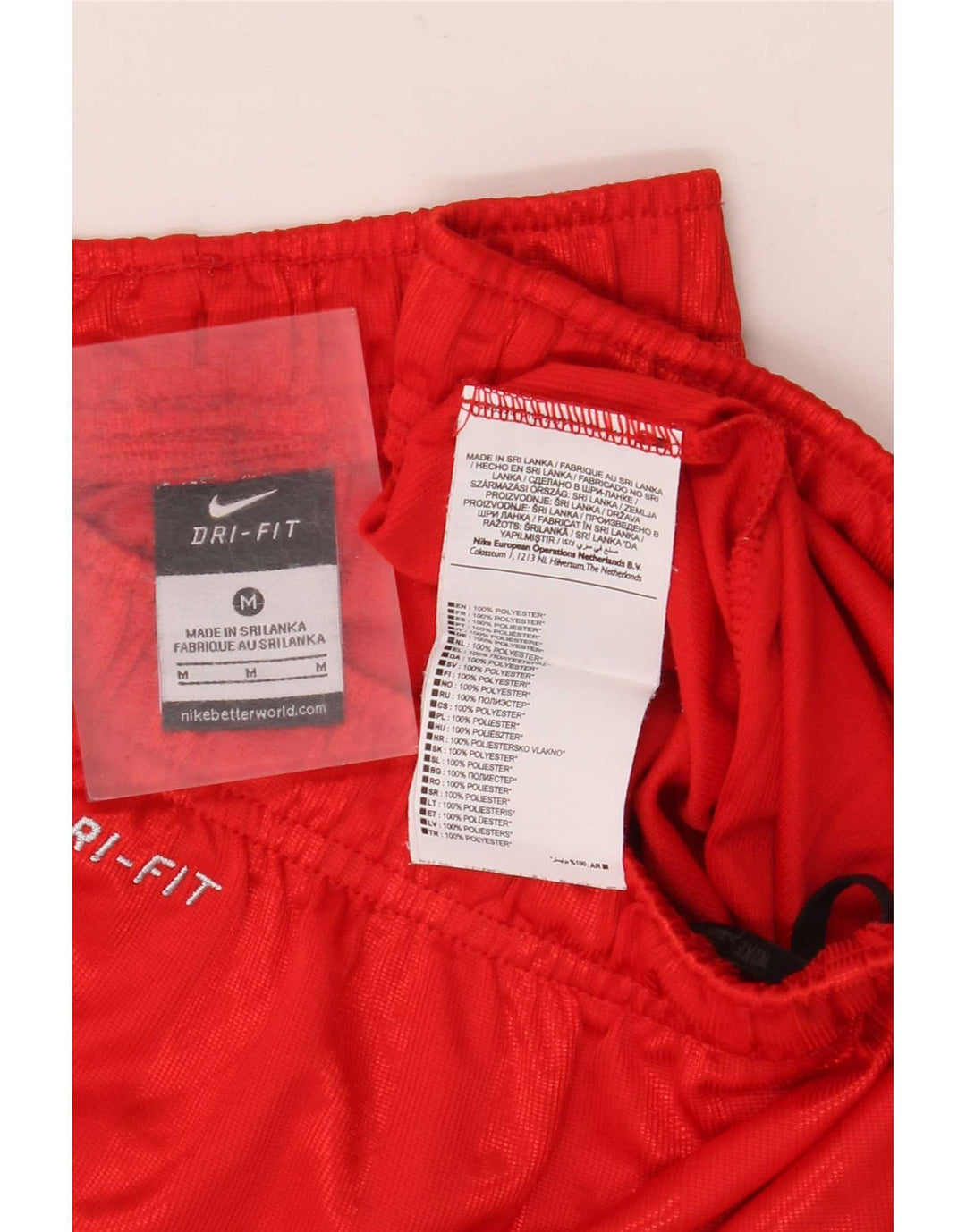 Nike Mens Dri Fit Sport Shorts Medium Red Striped Polyester