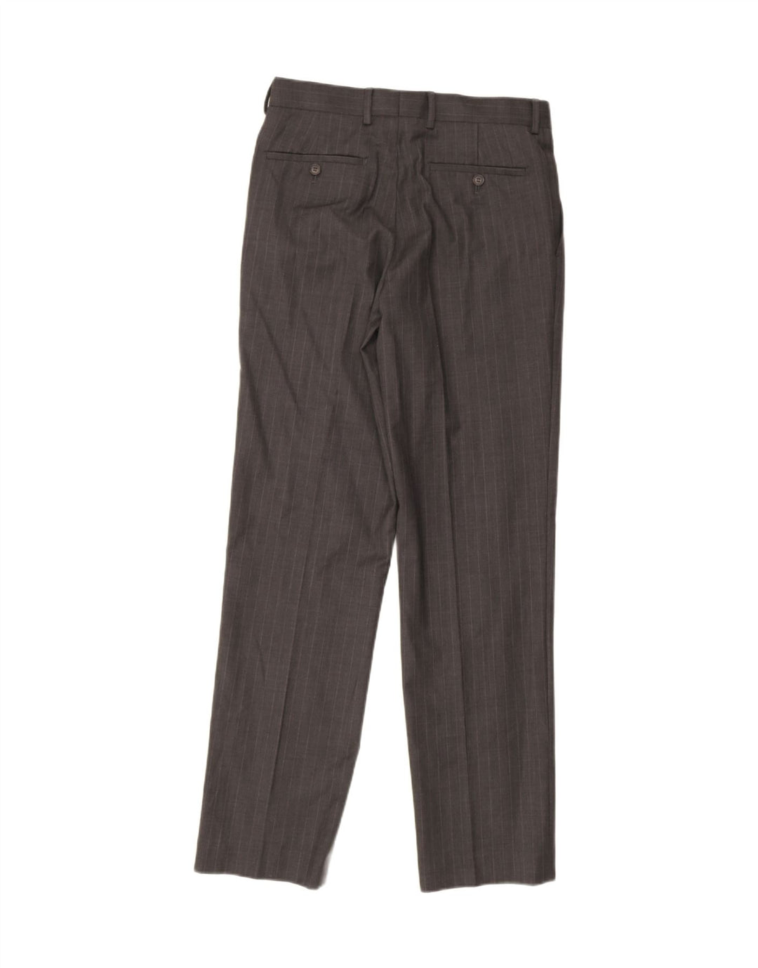 French Connection Mens Straight Suit Trousers W30 L33 Grey Striped Wool