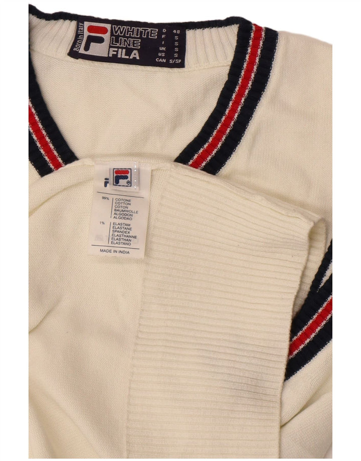 Fila Herren Weste Tank Top Small Weiße Baumwolle