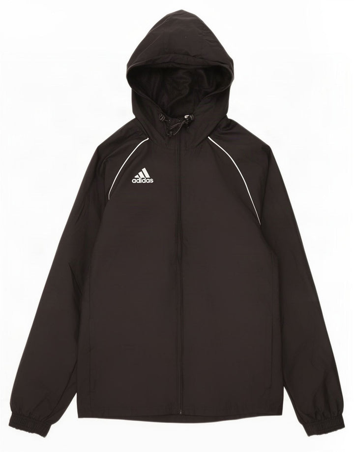 Adidas Mens Hooded Rain Jacket UK 36 Small Black Polyamide