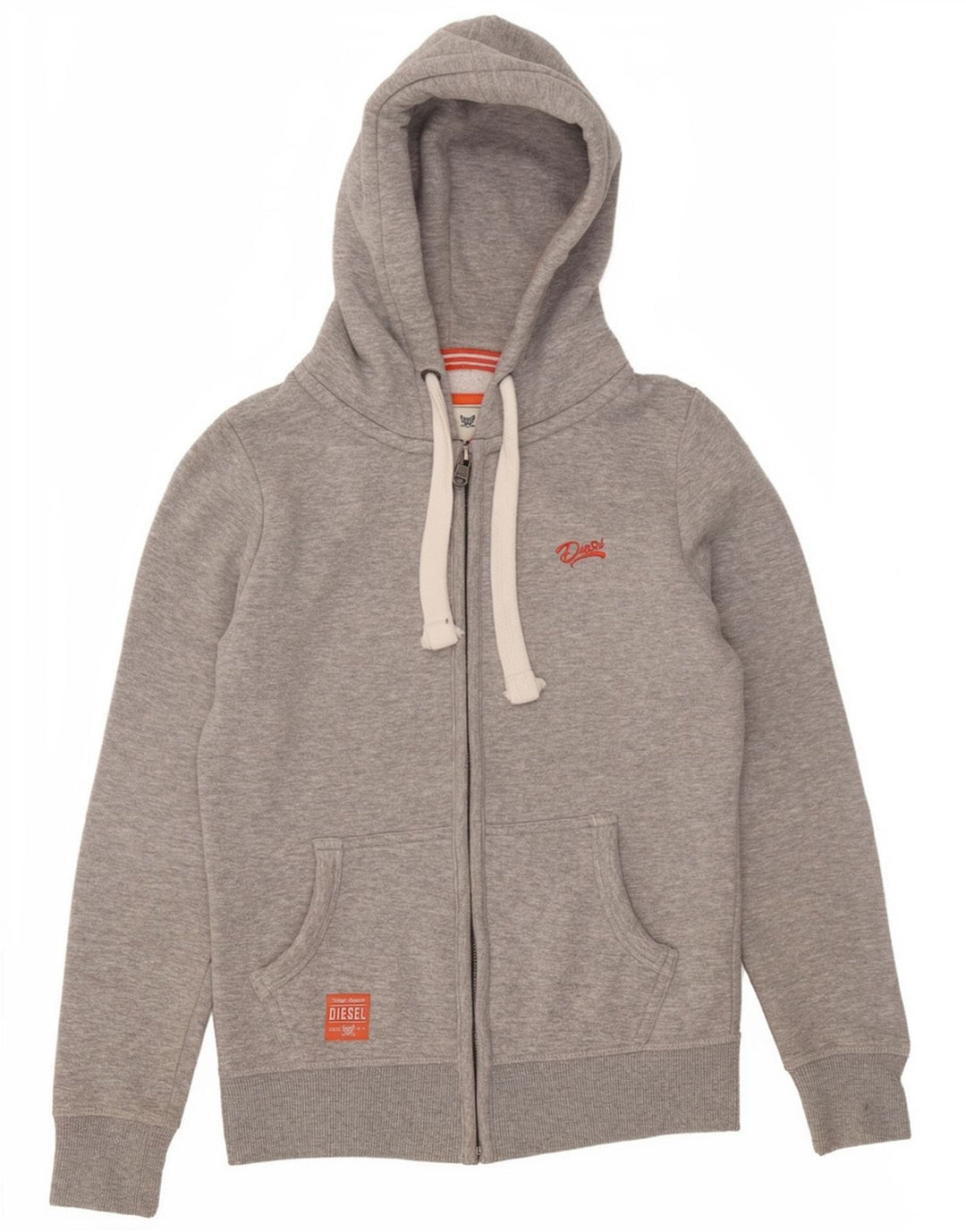 Maglione con cappuccio e zip da donna Diesel UK 4 XS poliestere grigio