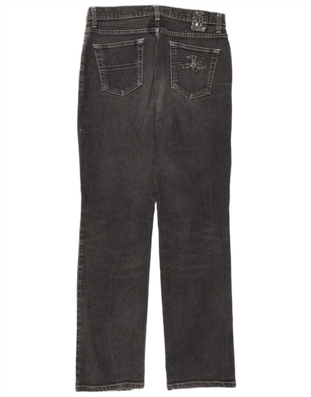 Jeans Dritti Donna Trussardi W29 L31 Cotone Grigio