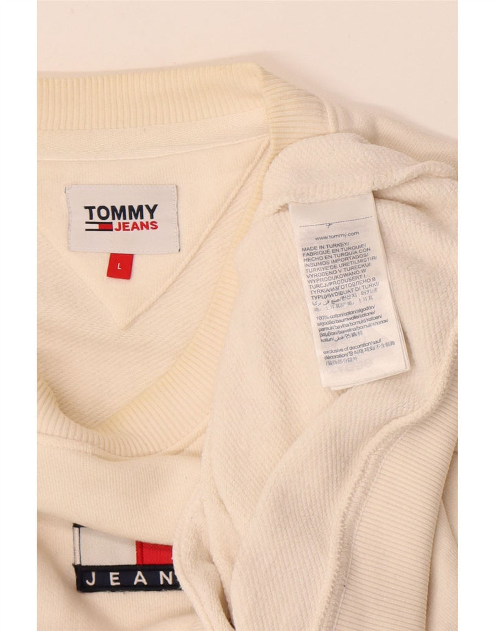 Tommy Hilfiger Mens Sweatshirt Jumper Large White Cotton