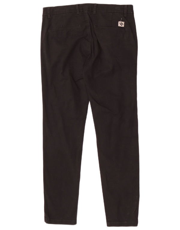 Zara Mens Slim Chino Trousers EU 42 Large W32 L31 Black Cotton