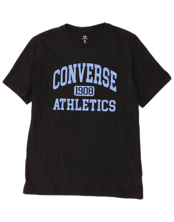 Converse Mens Graphic T-Shirt Top Small Black Cotton