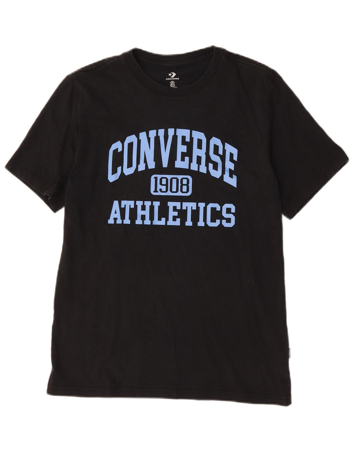 Converse Mens Graphic T-Shirt Top Small Black Cotton
