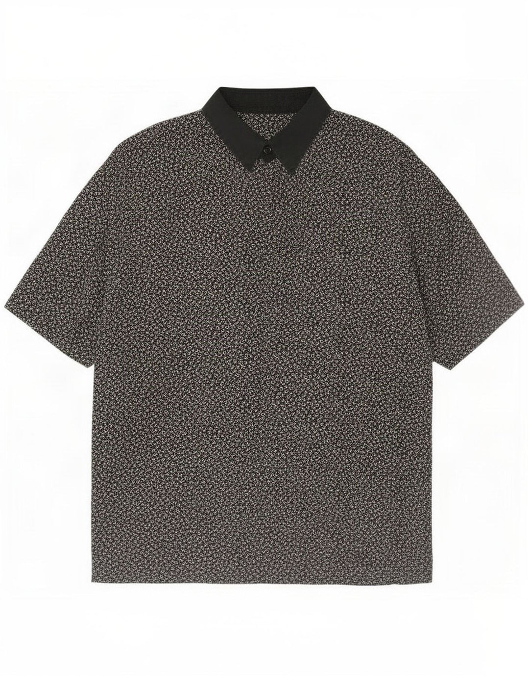 Please Camicia a maniche corte da donna UK 18 XL Nera geometrica