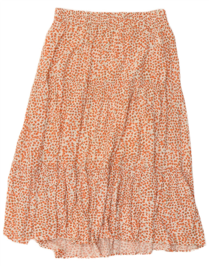 FRENCH CONNECTION Womens A-Line Skirt US 8 Medium W30  Orange Floral