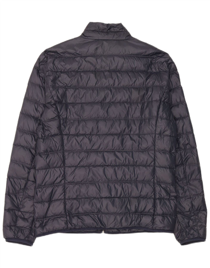Armani Mens Graphic Padded Jacket UK 44 2XL Navy Blue Nylon