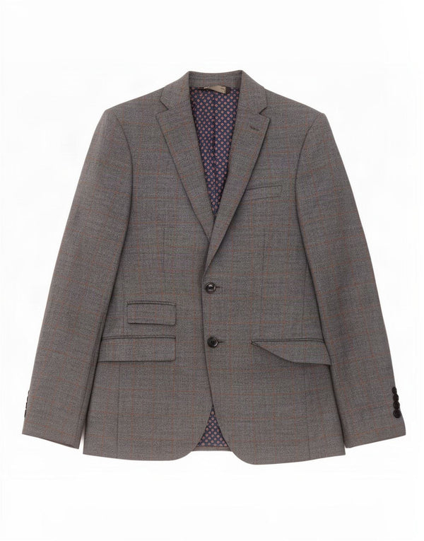 Jaqueta Blazer Masculina Marks & Spencer Slim Fit 2 Botões Reino Unido 36 Pequena Xadrez Azul
