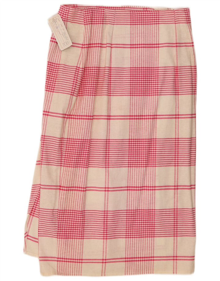 Touche Womens Wrap Skirt IT 46 Large W30 Pink Check Cotton
