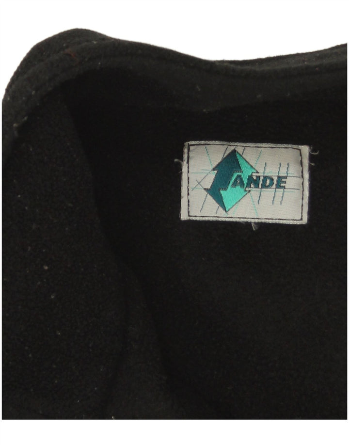 Vintage Mens Fleece Jacket UK 42 XL Black