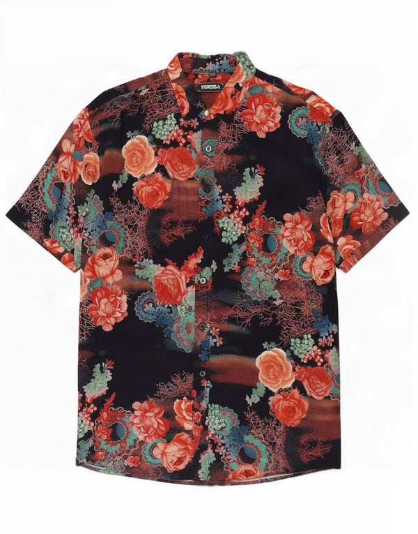 Vintage férfi rövid ujjú ing 3XL tarka virágos