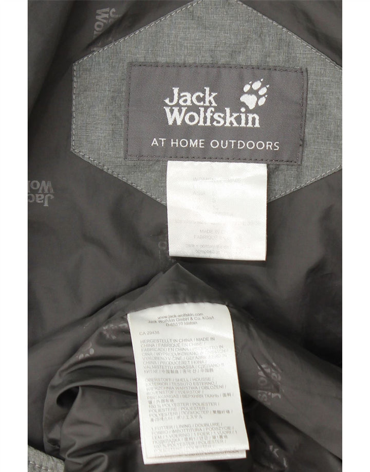 JACK WOLFSKIN Womens Hooded Padded Coat UK 10 Small Grey Polyester Vintage Jack Wolfskin and Second-Hand Jack Wolfskin from Messina Hembry 