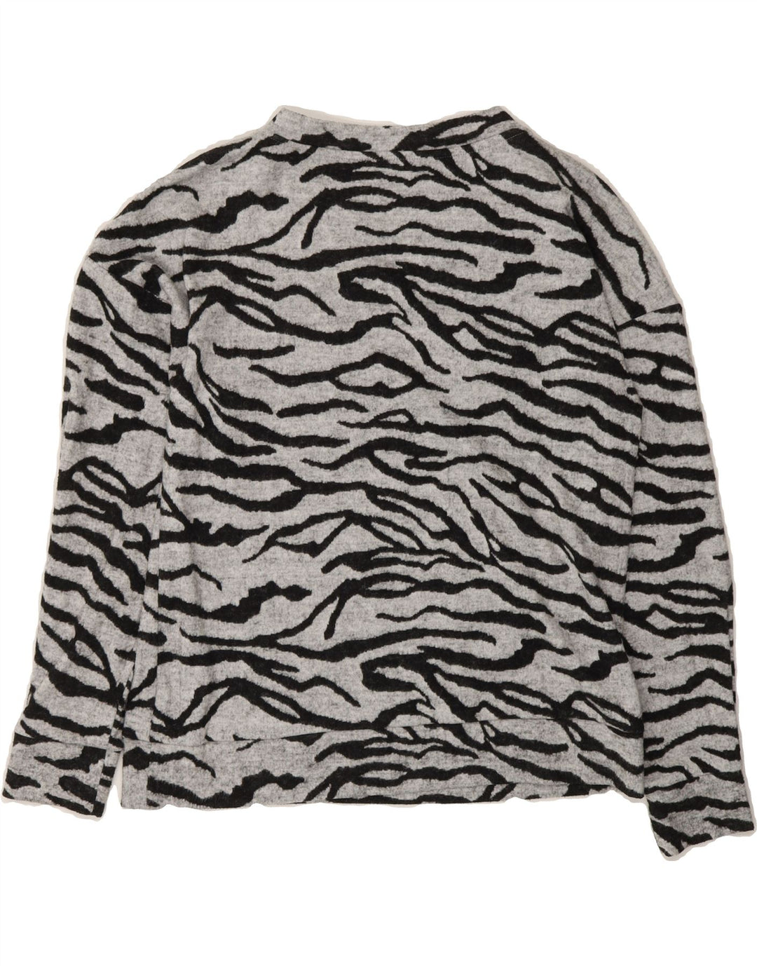 MARKS & SPENCER Womens Top Long Sleeve UK 12 Medium Grey Animal Print Vintage Marks & Spencer and Second-Hand Marks & Spencer from Messina Hembry 