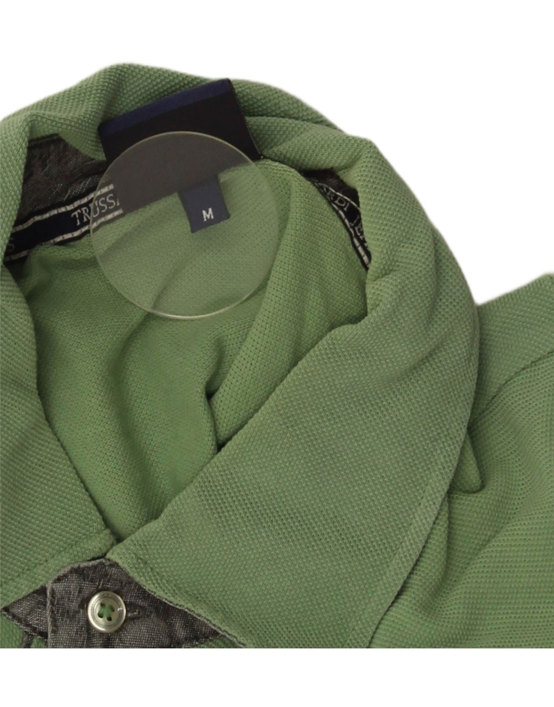 Trussardi Jeans Mens Polo Shirt Medium Green Cotton