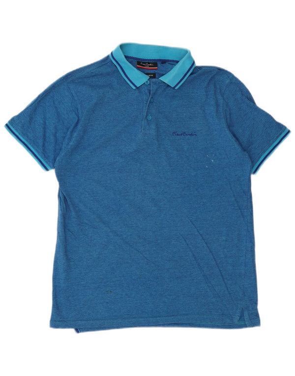 Pierre Cardin Mens Regular Fit Polo Shirt Small Blue Colourblock Cotton