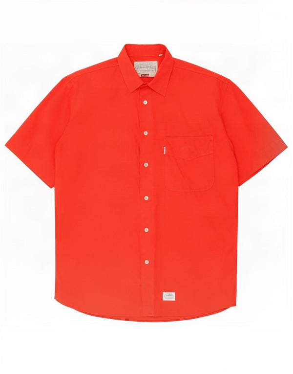 Levi's Mens Short Sleeve Shirt Medium Red Cotton