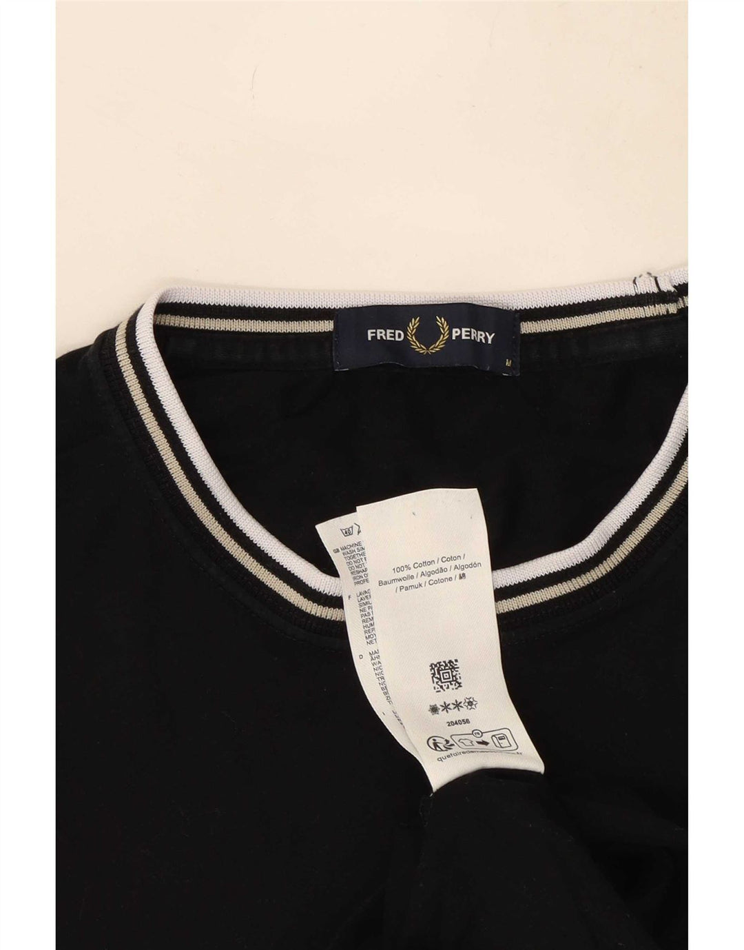 Мужская футболка Fred Perry Top Medium Black Cotton