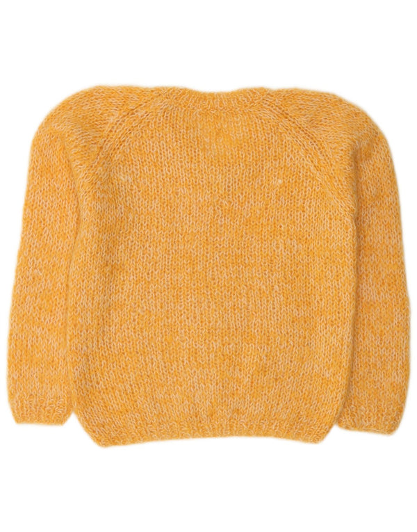 Vintage γυναικείο πουλόβερ με λαιμόκοψη UK 14 Medium Yellow
