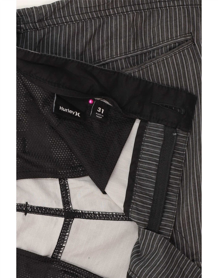 Hurley Herre Chino Shorts W31 mellemgrå stribet polyester