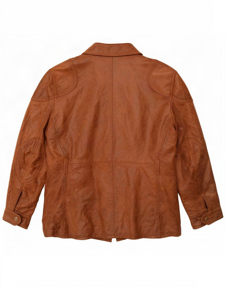 Męska skórzana kurtka użytkowa IT 54 2XL w stylu vintage, brązowa
