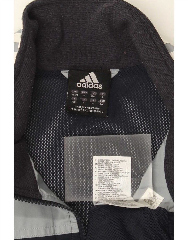 Adidas Mens Tracksuit Top Jacket UK 36/38 Small Black Colourblock Polyester