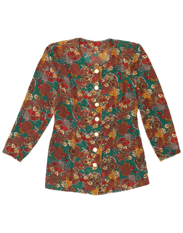 Vintage Womens Shirt Blouse UK 10 Small Multicoloured Floral