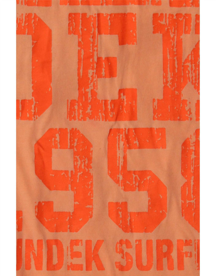 Sundek Mens Graphic T-Shirt Top Large Orange Cotton