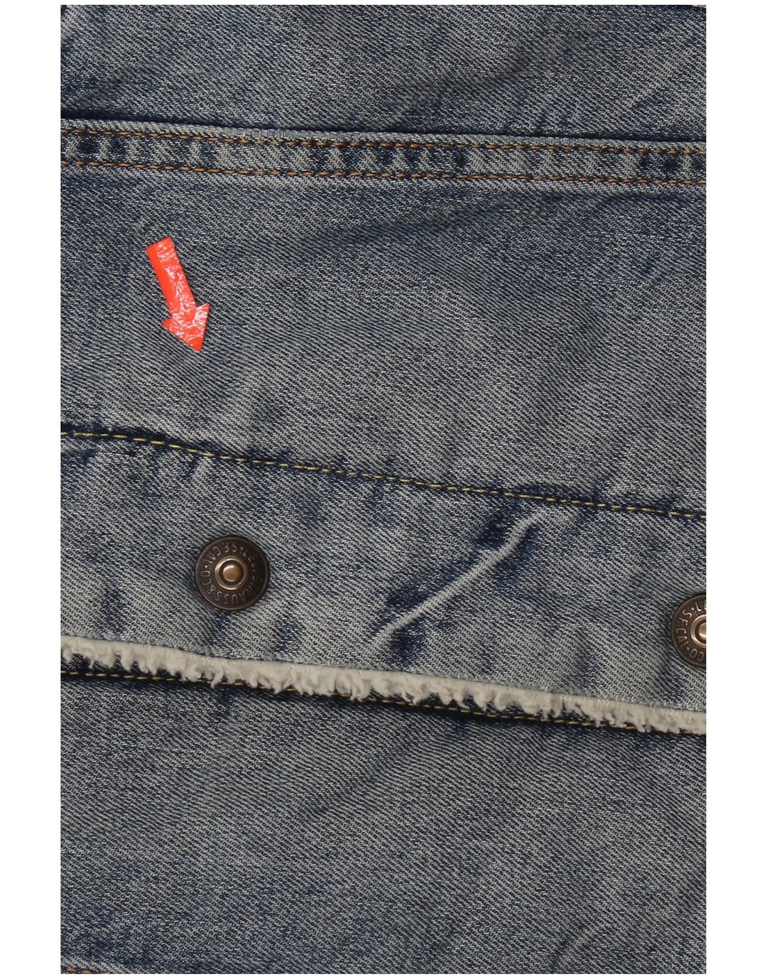 Levi's Mens Sherpa Denim Jacket UK 36 Small Blue Cotton
