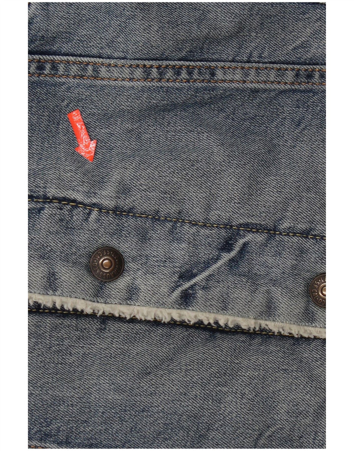 Levi's Mens Sherpa Denim Jacket UK 36 Small Blue Cotton