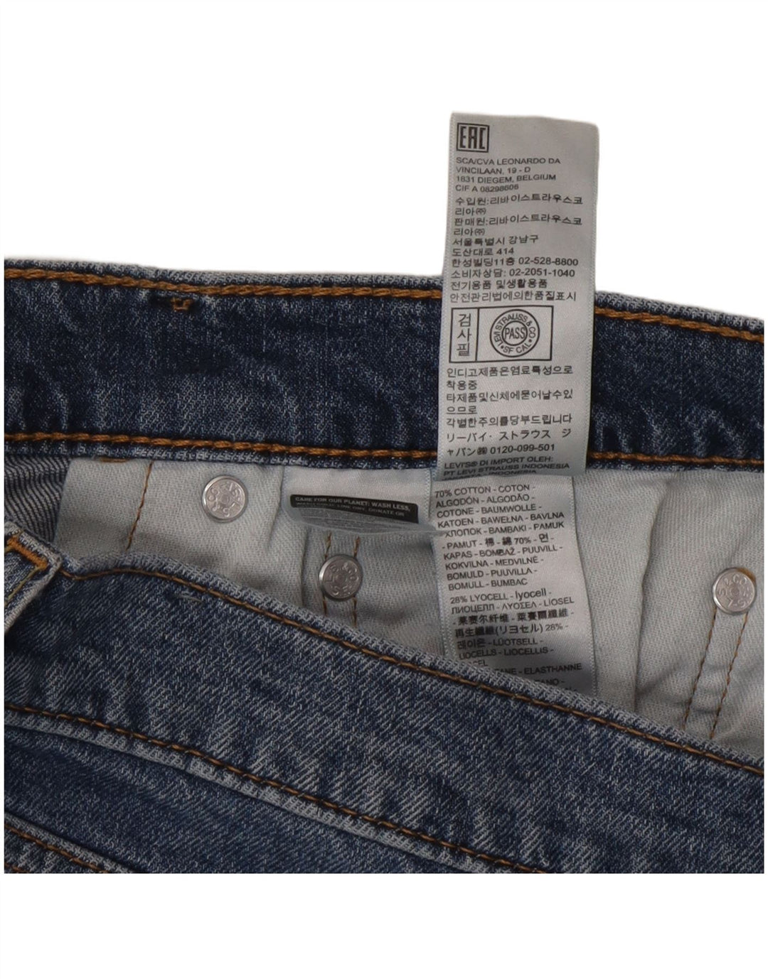 Levi's Mens 514 Straight Jeans W32 L30 Blue Cotton